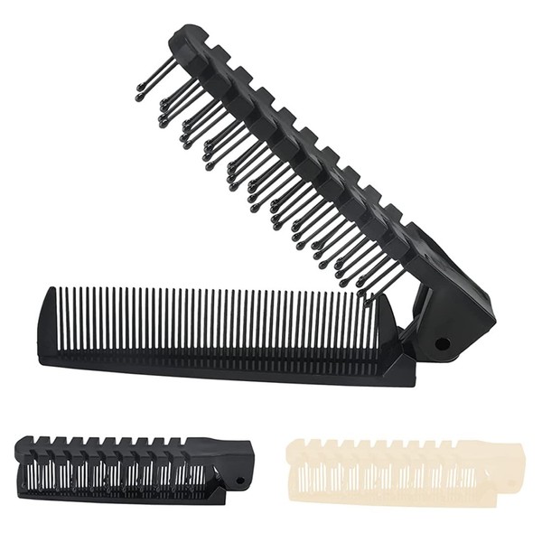 Foldable Comb, Pack of 2 Folding Comb, Beard Comb, Folding Brush, Small Hair Brush, Mini Hair Brush, Pocket Comb, Jumping Knife, Comb, Butterfly Comb
