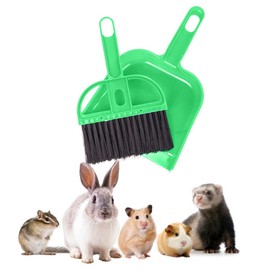2 Brothers Wholesale Mini Broom and Dustpan Set - Compact Cleaning Kit for Home, Car, Camping, Small Spaces, Pet Cleanup, and Travel - Durable Small Broom and Dustpan Set Mini - Green Broom