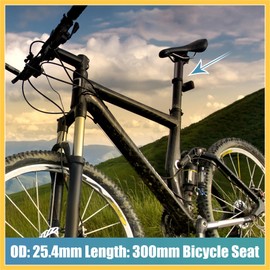 BULLSPANN Seat Post 25.4 Bicycle Saddle Post 300x25.4mm Aluminum Alloy Mountain Bike Road Bike Black