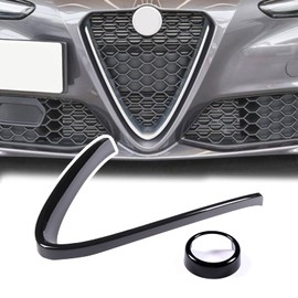 LLKUANG Front Grille Decoration Frame Cover Compatible with Alfa Romeo Giulia 2017-2020 Car Exterior Accessories (NOT FIT Quadrifoglio!!!)