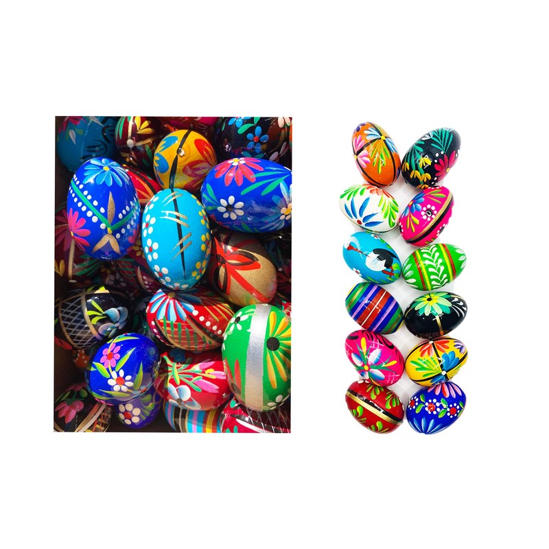 Pysanky (PISANKI) Set 14. Handpainted Polish Wooden Easter Eggs. Packing