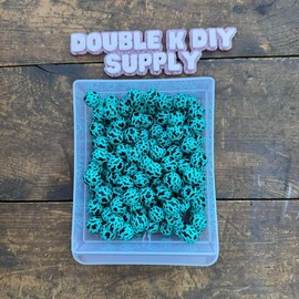 15mm Printed Silicone Beads - 10pc:_Teal Cow
