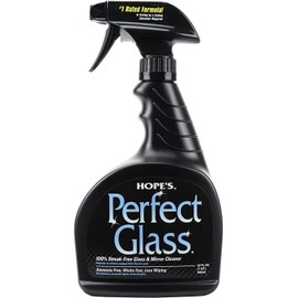 HOPE'S Perfect Glass Cleaner Spray, Streak-Free, Ammonia-Free Window, Mirror, Screen, Tinted Glass, and Shower Door Cleaner, Indoor and Outdoor Glass Surfaces, 32 Fl Oz, Pack of 1