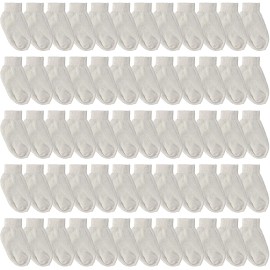Yacht & Smith 120 Units of Kids Cotton Quarter Ankle Socks In White Size 4-6 - Boys Ankle Sock