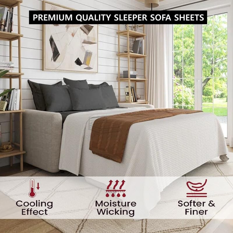 Queen Sleeper Sofa Bed Sheet Set - 400 Thread Count