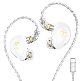 FEDAI in Ear Monitor Earbuds TRN ST7, 2DD 5BA HiFi Monitor Earphones Noise Cancelling Wired Earbuds Balanced Armature Dynamic Driver Hybrid Headphones with Microphones(Type-C Mic, Transparent)