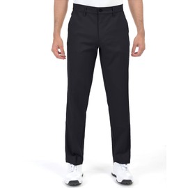 Men's Golf Tapered Pants Plaid Stretch Khaki Tech Relaxed Fit Lightweight Flat Front Pant Size 44 Black