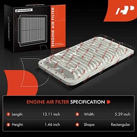 A-premium Filtro de Aire del Motor Compatible con Scion Iq 2012 2013 2014 2015, L4 1.3l, Panel Rígido, Replace# 17801-40040