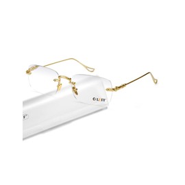 LUFF Rahmenlose Lesebrille für Frauen Männer, rahmenlose Lesebrille Blaues Licht Metall Klassische Computerbrille Anti Eyestrain