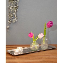 Decorative Tray, Decorative Bowl, Metal, Silver, Decorative Table Decoration, Bowl, Tray, 45 cm, B-Ware