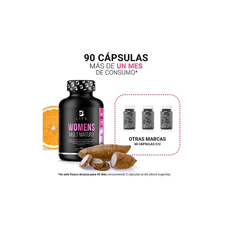 Life Company Multivitamínico Mujer Mayor Años Cápsulas Ingredientes Naturales Colágeno