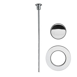 PF WaterWorks PopUp Drain Trim Kit (Stopper Cap, Flange, Pull Rod) for EasyPOPUP, SinkSTRAIN Pop-Up, ClogFREE Pop-Up and FlexPOPUP Drain; Chrome; PF0775