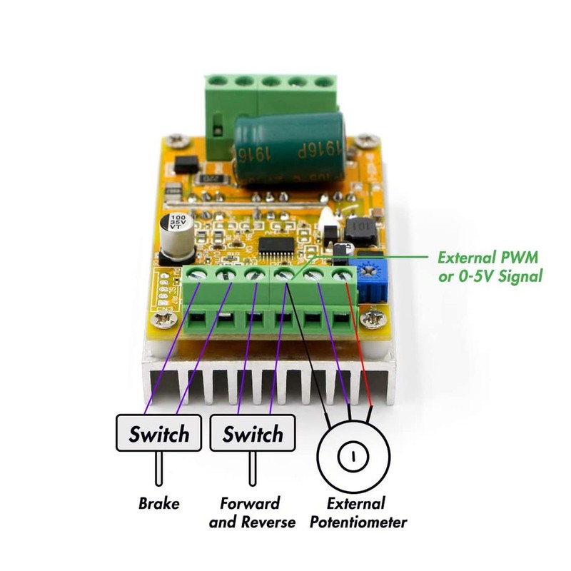 Hailege 380W PWM DC Brushless Electric Motor Speed Controller with
