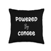 Powered By Congee Rice Porridge Text Throw Pillow