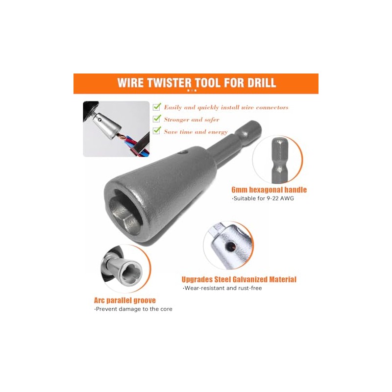 4 PCS Heavy Duty Wire Nut Twister, Fast Wire Twister