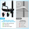 32-122inch Corner Shower Caddy Tension Pole Black, Rustproof Drill-Free Shower
