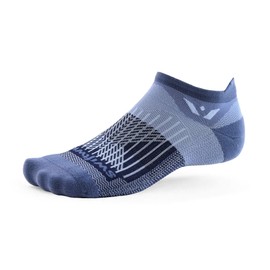 Swiftwick- ASPIRE ZERO Tab Running Socks, Cycling Socks, Lightweight No-Show (Denim/Navy, X-Large)