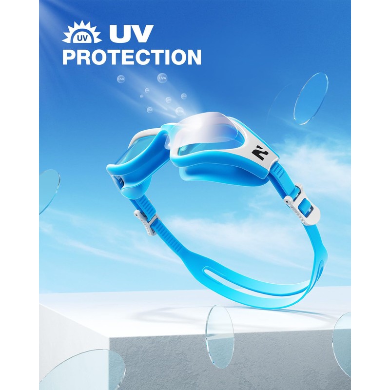 ZIONOR G1 Lite Swim Goggles with Swim Cap Comfortable Anti-fog