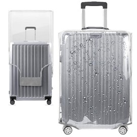 Feybaul 28 Inch Full Clear PVC Suitcase Cover Protectors for TSA Approved Travel Luggage Protector Covers Set Transparent Luggage Protective Cover Case for Wheeled Suitable for 28"-29" Full Clear
