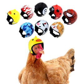 Zaruatu 8 Pcs Chicken Helmet Safety Chicken Hats Adjustable Elastic Helmet Hens Helmet Parrot Bird Hat Pet Costumes for Small Pet Chicken Parakeet Pet Supplies