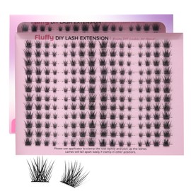 Miuffue Cluster Eyelash Extensions 192 PCS Cluster Lashes Wispy DIY Individual Lashes Cluster Super Thin Band Eyelash Clusters Soft Mink False Eyelashes Mixed Tray