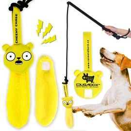 Race&Herd Cheeky Chase - Flirt Pole for Dogs Heavy Duty, Squirrel Dog Toy, Dog Flirt Pole Toy | Dog Flirt Pole for Large Dogs, Flirt Pole Puppy, Lure for Dogs, Dog Stick Toy