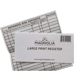 10 Pack Large Print Low Vision Checkbook Registers, 3" x 6", Check Registers for Personal Checkbooks