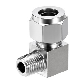 Tubo de compresión de acero inoxidable 304, codo de 90 grados, compresión OD x conector macho NPT de 1/4 pulgadas, adaptador recto con virolas para ai