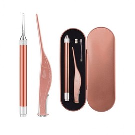 LED Ear Cleaning Tool Set with Earpick and Tweezers Earpick + Tweezer / Rose Gold
