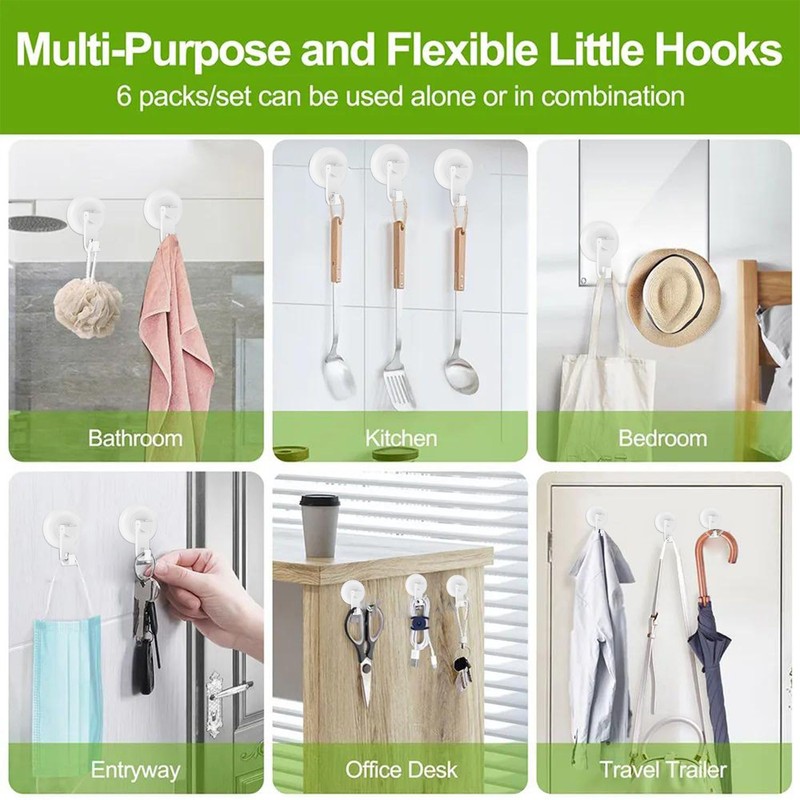 Virelixis Heavy Duty Suction Hooks, Strong Hold Waterproof Hook for