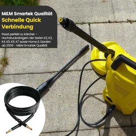 M&M Smartek High Pressure Hose for Pressure Washers Quick Connect 200 Bar Suitable for Kärcher K2 K3 K4 K5 K6 K7 and 2.641-721.0 (5 Metres)