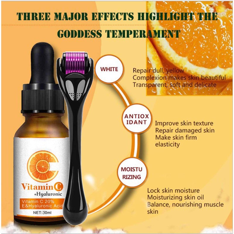 0.25mm Roller Kit & Vitamin C + Hyaluronic Acid Serum
