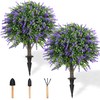 CAZZOVA Artificial Lavender Topiary Ball - Tree for Outdoors with