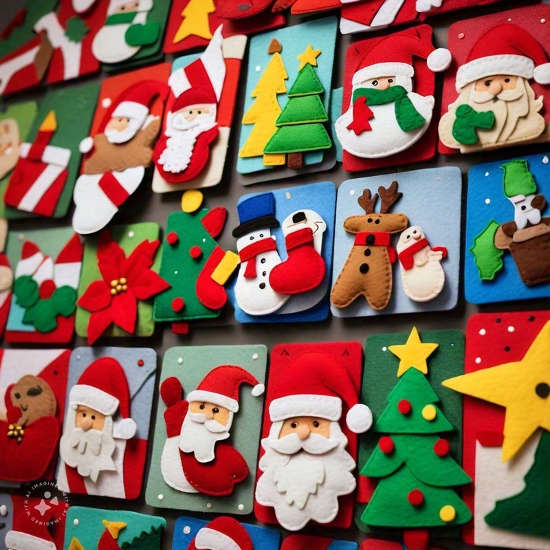 Tela de Fieltro (Multicolor Navidad) 30 x 28 8 colores