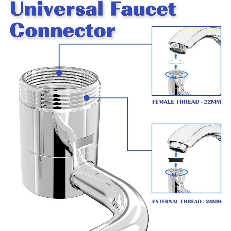 llave universal con filtro de salpicaduras 1080, extensor de llave