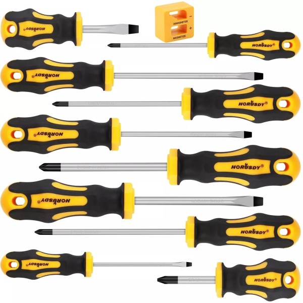 Unbranded 11-Pieces Magnetic Screwdriver Set 5 Phillips 5 Flat Head