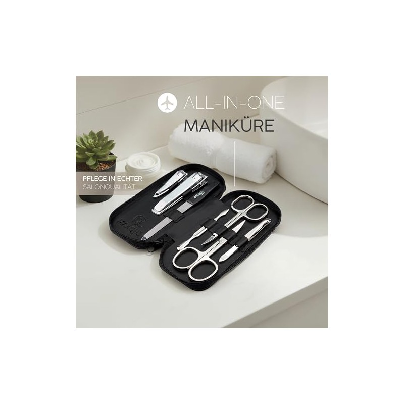 Solingen Manicure Set – Comparison Winner – Genuine Leather Case