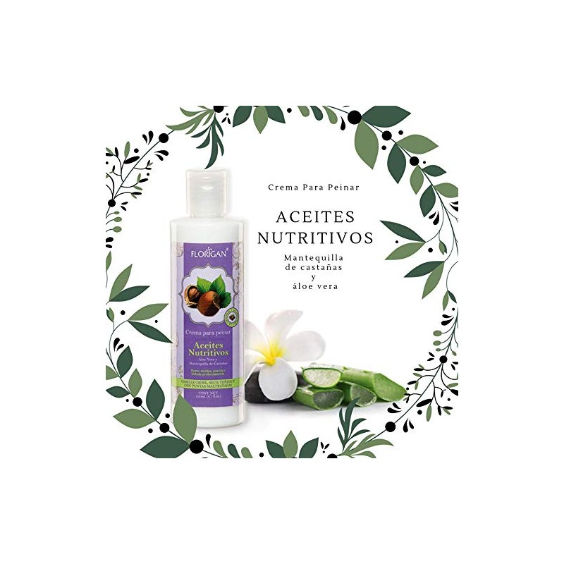 Crema para Peinar Aceites Nutritivos Mantequilla de Castañas y Áloe