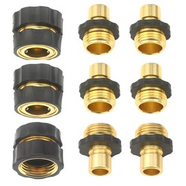 cozyou Pack of 9 Garden No-Leaks Pressure Washer Aluminum Hose Quick Connector (6 Male Connectors + 3 Female Connectors)