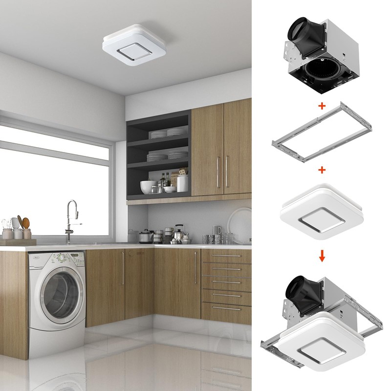 OREiN 2 in 1 Bathroom Exhaust Fan with LED Light,