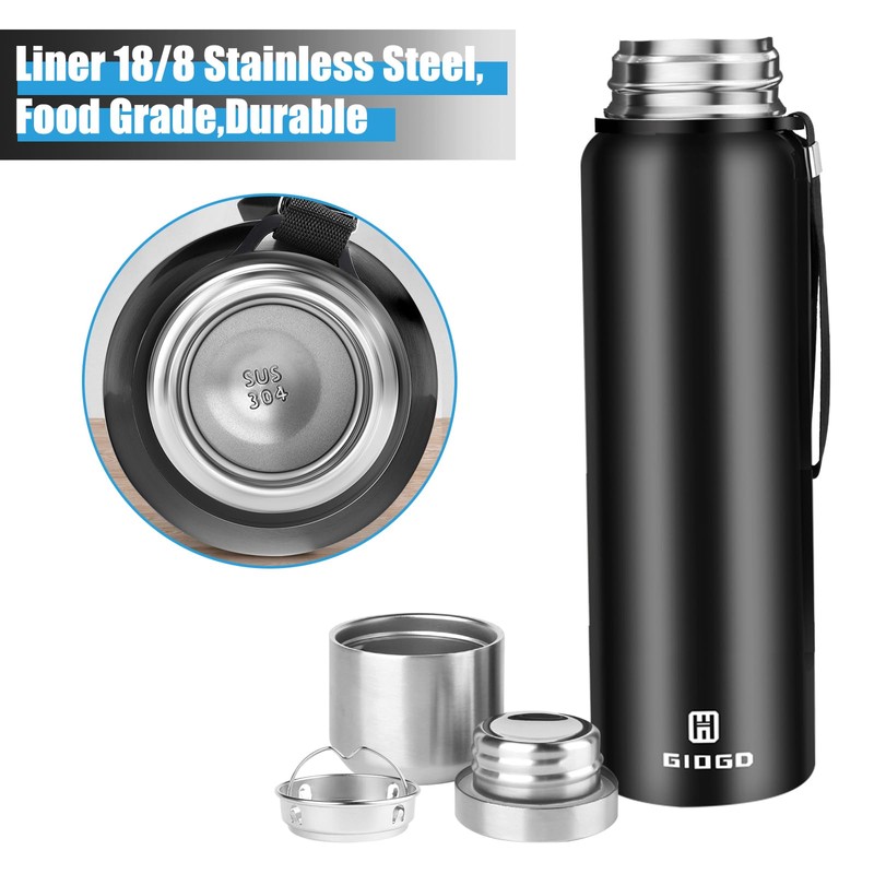 Insulated vacuum Thermo Bottle 1500ml/50.7oz with cup Stainless steel coffee