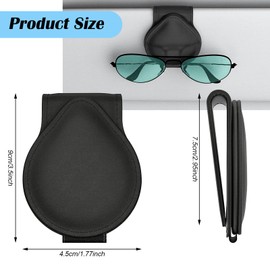 2 Brillenhalter für Auto Sonnenblende, Universelles Auto Gläser Halter Clip Leder Auto Visier Zubehör Sonnenbrillen Halterung Brillen Aufhänger Ticket Karten Clip Brillenetui Organizer Schwarz