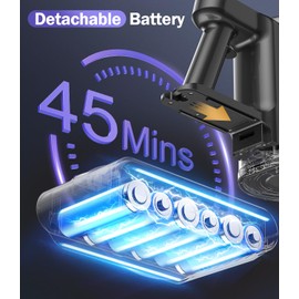 Cordless Vacuum Cleaner, 450W/40Kpa Vacuum Cleaners for Home with LED Screen, 45Mins Stick Vacuum Cordless Rechargeable Dock, Handheld Vacuum Cleaner for Pet Hair, Carpet, Hardwood Floor, A40