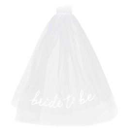 Framendino, Bride to Be Veil Hair Comb with Heart Shaped Headband for Bachelorette Party Propose Engagement Wedding Bridal Shower