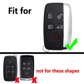 ontto Car Key Case Fit for Jaguar XJ XF XE XEL XFL F-Type F-Pace 2013-2018 Classic UK Flag Pattern Key Protector with Keychain for Range Rover sport Evoque Velar 2012-2018,Black