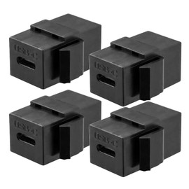 AYECEHI - Adaptador de conector USB C Keystone (negro 4 unidades) USB 3.1 Tipo-C Módulo acoplador adaptador hembra a hembra para placa de pared