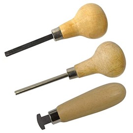 Set of 3 Stone Setting Tools Square Prong Pusher, Grooved Prong Pusher, and Bezel Roller Stone and Gem Setting Jewelry Tool