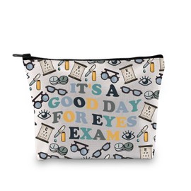 LEVLO It's A Good Day for Eyes Exam Optometry Makeup Bag Optometrist Ophthalmologist Student Gift Optical Cosmetic Bag (Day for Eyes EXAM 3UK)