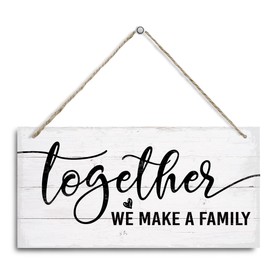 Family Wood Sign, Together We Make A Family Sign, Decorative Hanging Wall Plaque Wood Sign, Rustic Home Decor, Living Room Decor, Family Room Decor, Family Wall Plaque with Hanging Rope