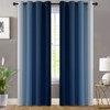 Yakamok Blue and Greyish White Ombre Curtains, Room Darkening Gradient